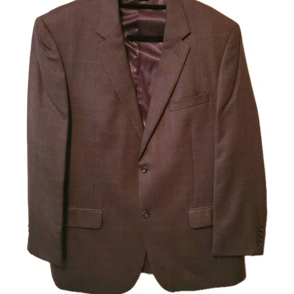 Joseph & Feiss Gold Men's 48L 100% Wool Blazer Sport Coat Dark Brown Oversized